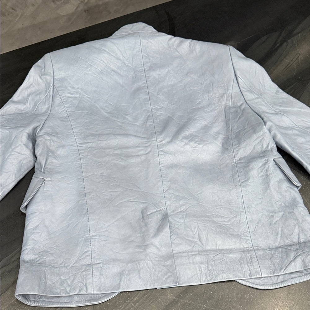 Zadig & Voltaire Verys Light Blue Leather Blazer NEW NEVER WORN - Picture 6 of 9
